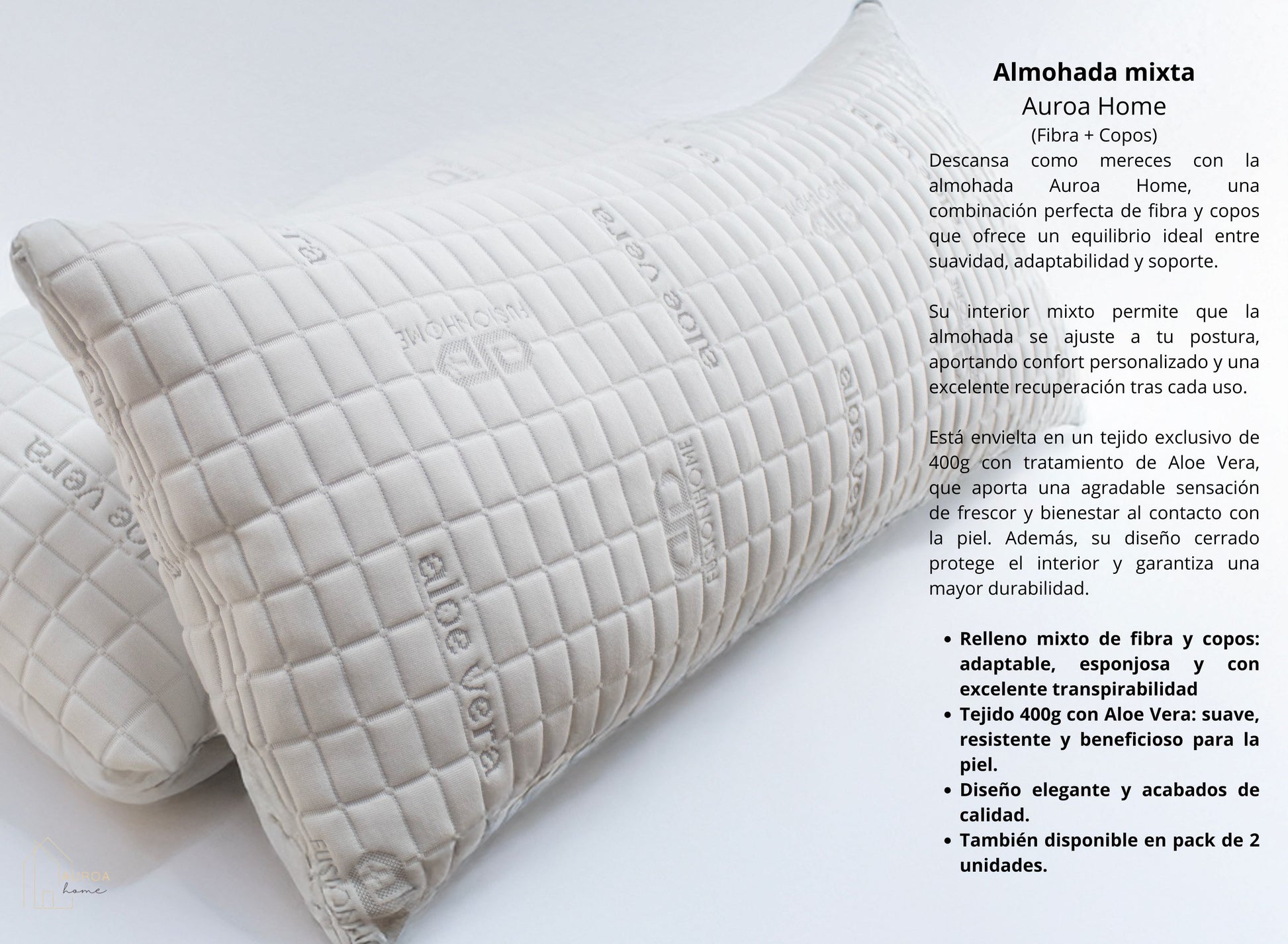Almohada fibra y copos